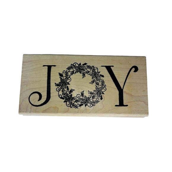 Joy 907 The Stamping Bug Wood Rubber Stamp Christmas Card Making 2001 Vtg - Picture 1 of 6